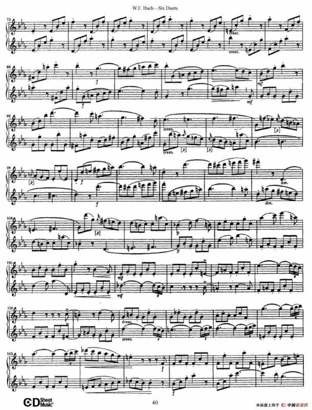 W.F.巴赫—六首二重奏练习曲（5）