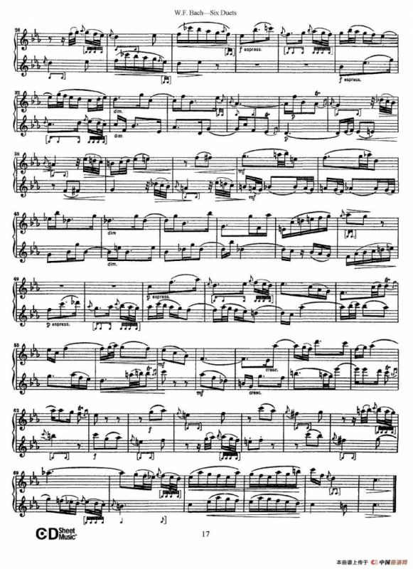 W.F.巴赫—六首二重奏练习曲（3）
