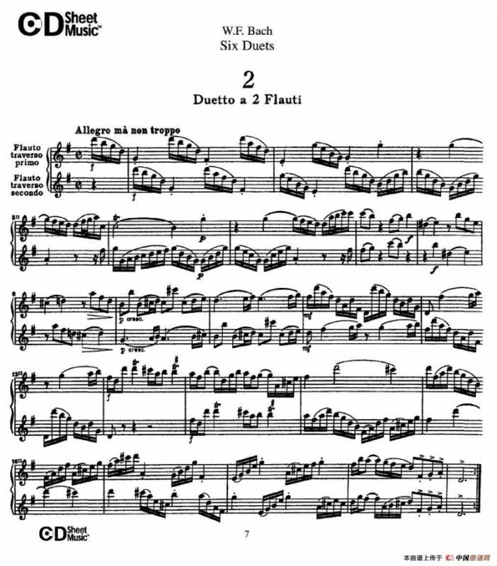 W.F.巴赫—六首二重奏练习曲（2）