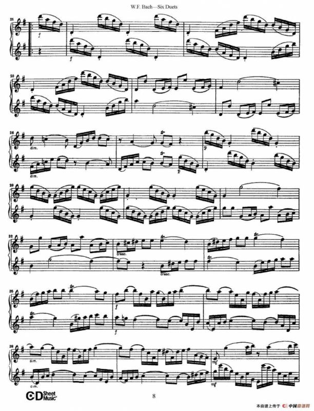 W.F.巴赫—六首二重奏练习曲（2）