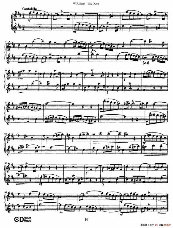 W.F.巴赫—六首二重奏练习曲（2）