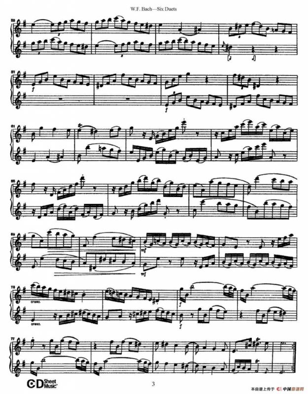 W.F.巴赫—六首二重奏练习曲（1）