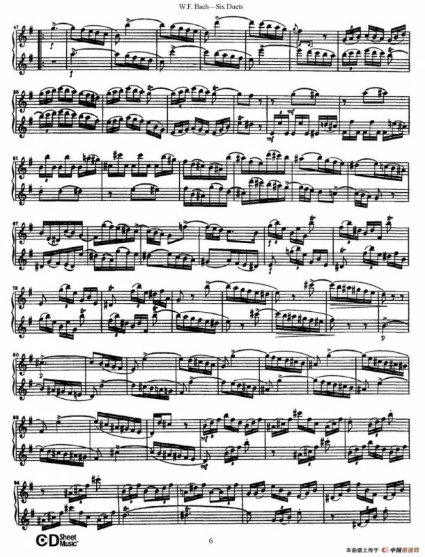W.F.巴赫—六首二重奏练习曲（1）