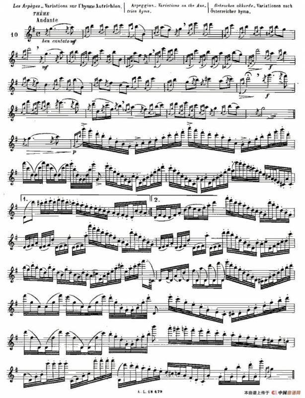 基于维尼亚夫斯基练习曲的10首长笛练习曲之10（Moyse - 10 Studies After Wieniawski）