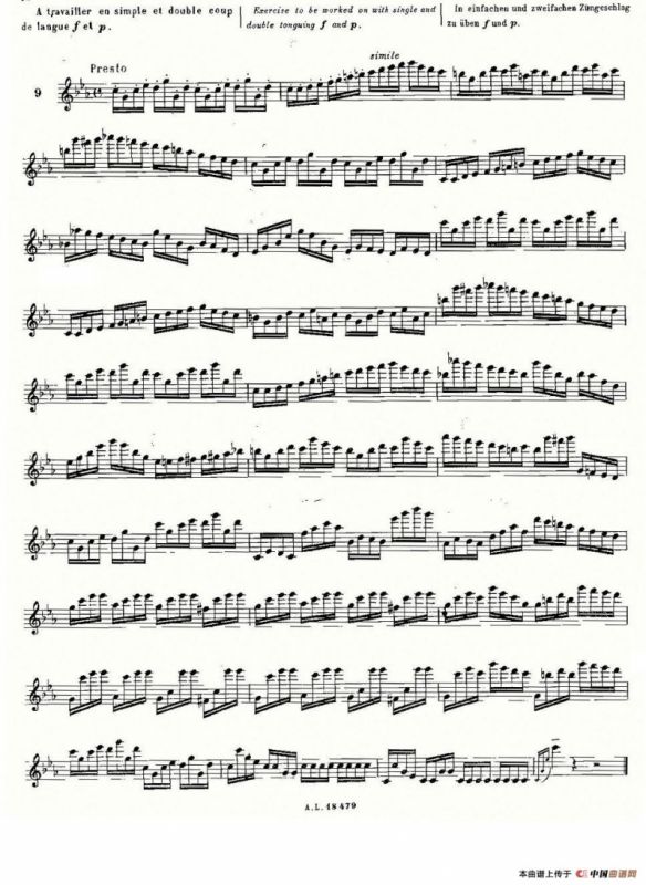 基于维尼亚夫斯基练习曲的10首长笛练习曲之9（Moyse - 10 Studies After Wieniawski）