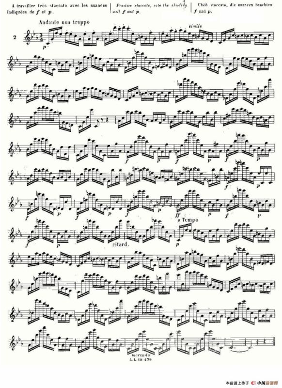 基于维尼亚夫斯基练习曲的10首长笛练习曲之2（Moyse - 10 Studies After Wieniawski）