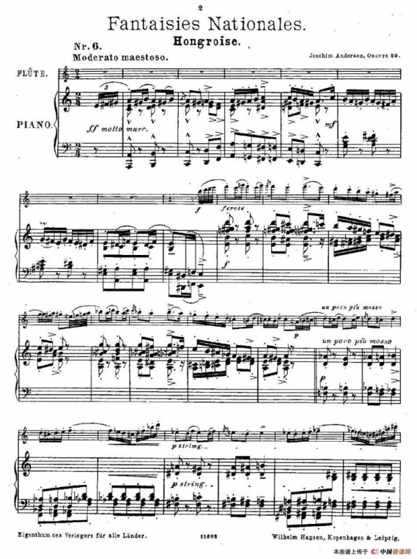 Fantaisies nationales. Op. 59, 6. （长笛+钢琴伴奏）