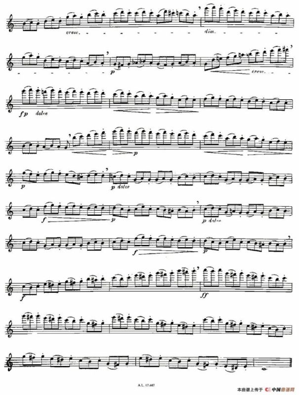 Moyse - 25 Studies after Czerny flute 之23（25首改编自车尔尼作品的练习曲）