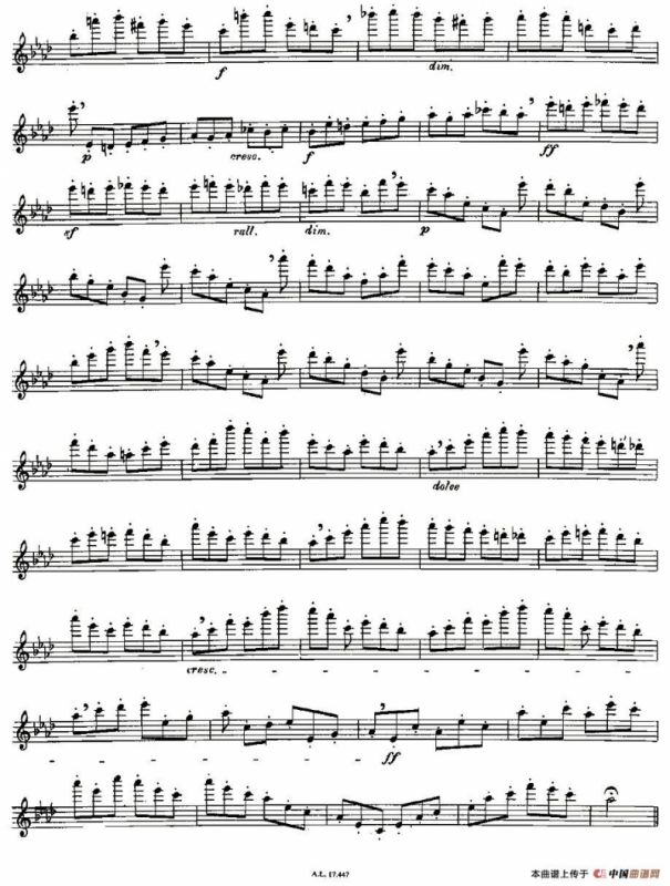 Moyse - 25 Studies after Czerny flute 之20（25首改编自车尔尼作品的练习曲）