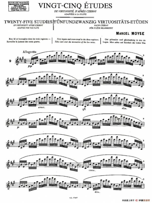 Moyse - 25 Studies after Czerny flute [9]（25首改编自车尔尼作品的练习曲）