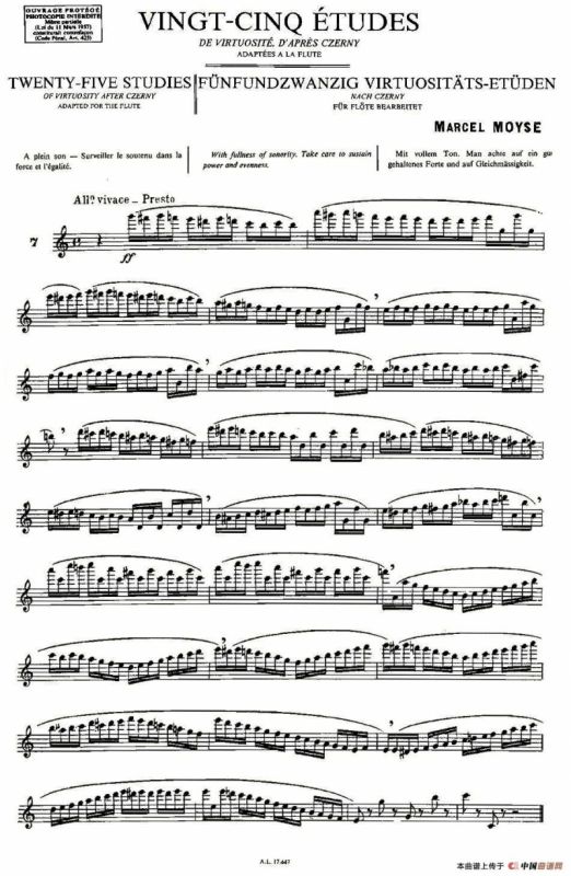 Moyse - 25 Studies after Czerny flute [7]（25首改编自车尔尼作品的练习曲）