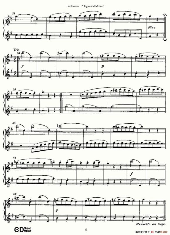 Allegro and Minuet（快板及小步舞曲）