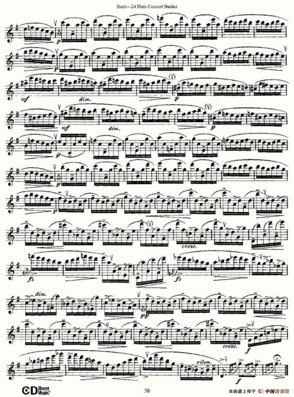 Bach-24 Flutc Concert Studies 之20—24（巴赫—24首长笛音乐会练习曲）