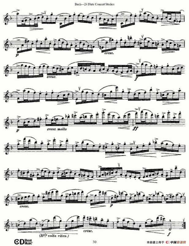 Bach-24 Flutc Concert Studies 之16—19（巴赫—24首长笛音乐会练习曲）