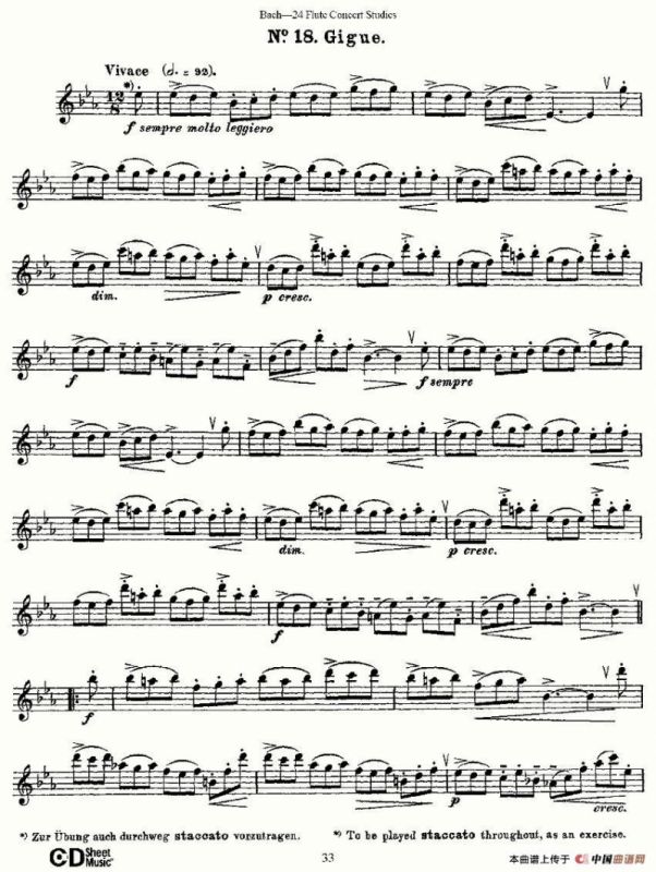 Bach-24 Flutc Concert Studies 之16—19（巴赫—24首长笛音乐会练习曲）