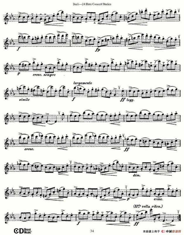 Bach-24 Flutc Concert Studies 之16—19（巴赫—24首长笛音乐会练习曲）