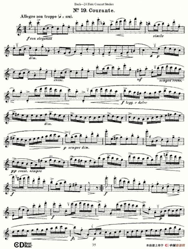 Bach-24 Flutc Concert Studies 之16—19（巴赫—24首长笛音乐会练习曲）