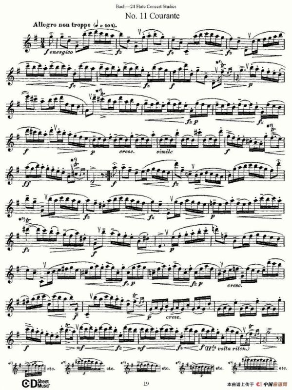 Bach-24 Flutc Concert Studies 之11—15（巴赫—24首长笛音乐会练习曲）