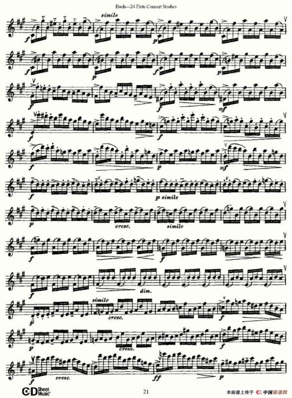 Bach-24 Flutc Concert Studies 之11—15（巴赫—24首长笛音乐会练习曲）