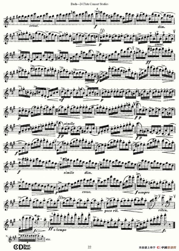 Bach-24 Flutc Concert Studies 之11—15（巴赫—24首长笛音乐会练习曲）