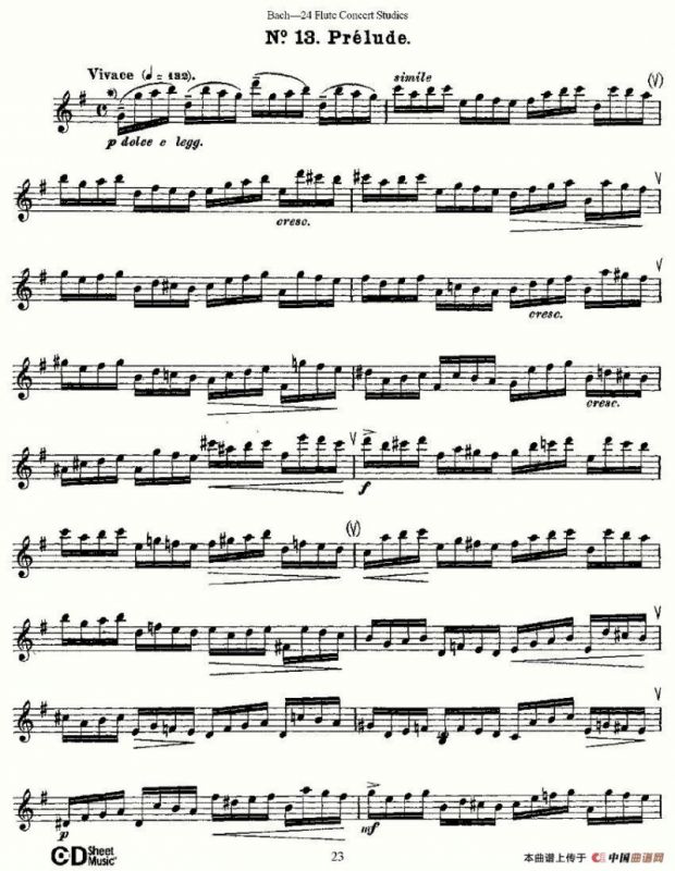 Bach-24 Flutc Concert Studies 之11—15（巴赫—24首长笛音乐会练习曲）