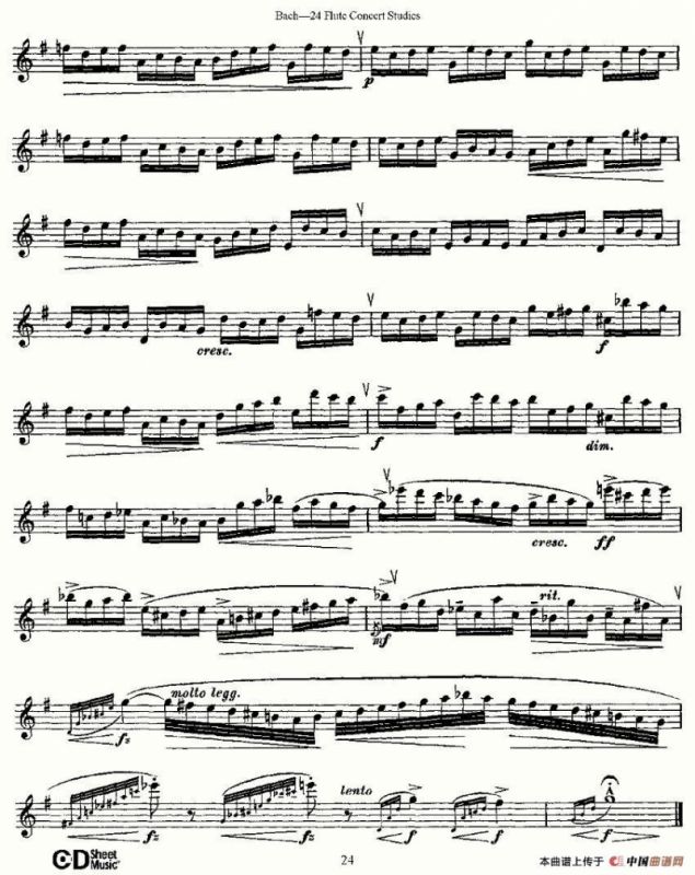 Bach-24 Flutc Concert Studies 之11—15（巴赫—24首长笛音乐会练习曲）