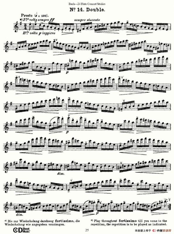 Bach-24 Flutc Concert Studies 之11—15（巴赫—24首长笛音乐会练习曲）