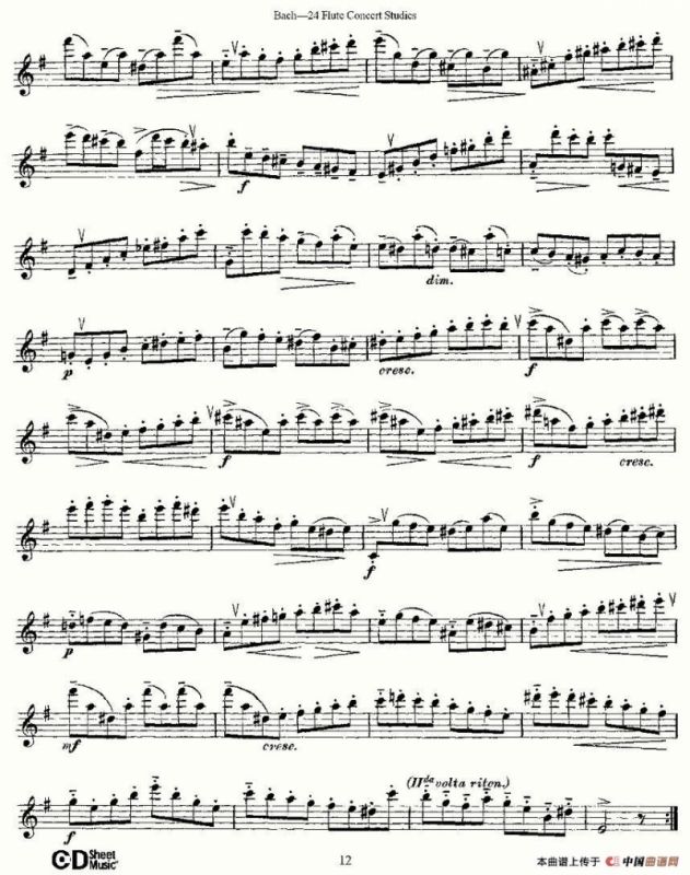 Bach-24 Flutc Concert Studies 之6—10（巴赫—24首长笛音乐会练习曲）