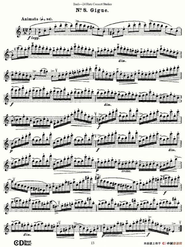Bach-24 Flutc Concert Studies 之6—10（巴赫—24首长笛音乐会练习曲）