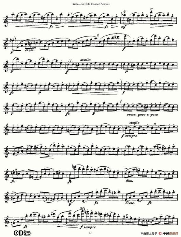 Bach-24 Flutc Concert Studies 之6—10（巴赫—24首长笛音乐会练习曲）