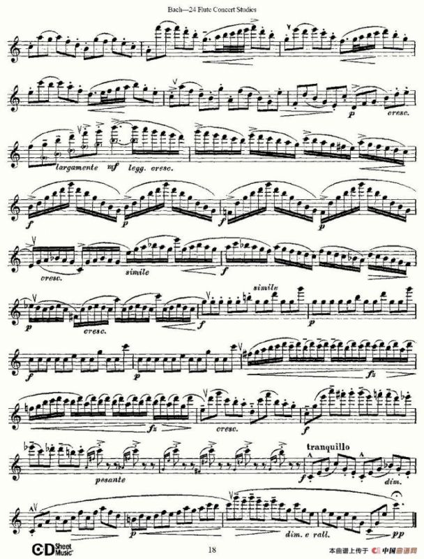 Bach-24 Flutc Concert Studies 之6—10（巴赫—24首长笛音乐会练习曲）