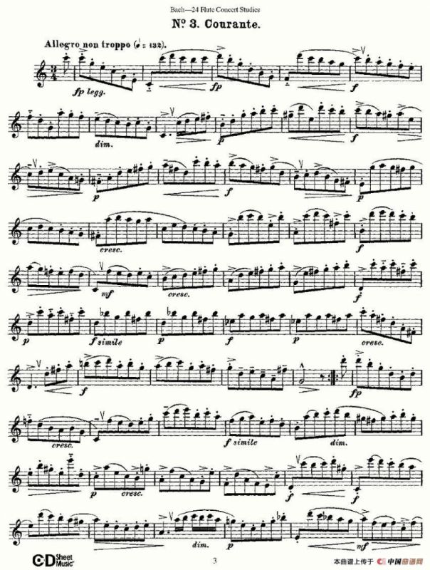 Bach-24 Flutc Concert Studies 之1—5（巴赫—24首长笛音乐会练习曲）