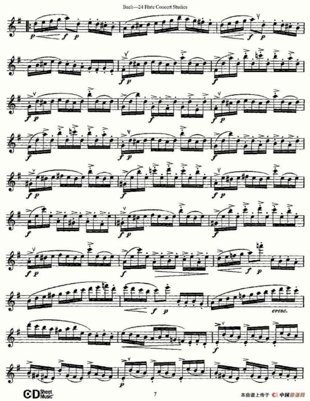 Bach-24 Flutc Concert Studies 之1—5（巴赫—24首长笛音乐会练习曲）