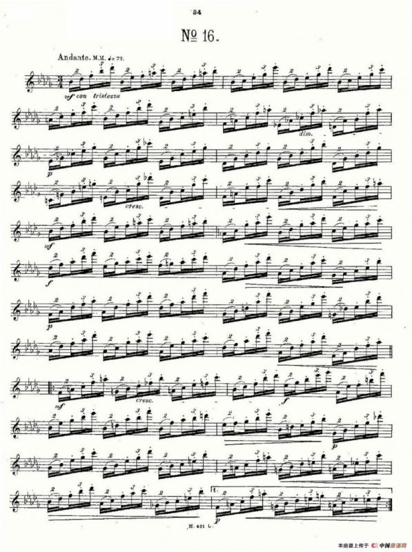 24首长笛练习曲 Op.15 之16—20