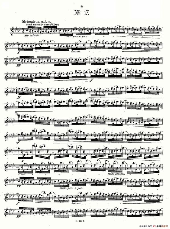 24首长笛练习曲 Op.15 之16—20