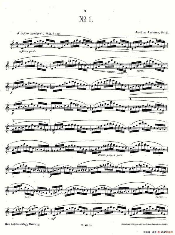 24首长笛练习曲 Op.15 之1—5