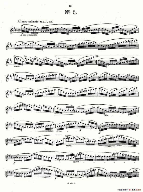 24首长笛练习曲 Op.15 之1—5