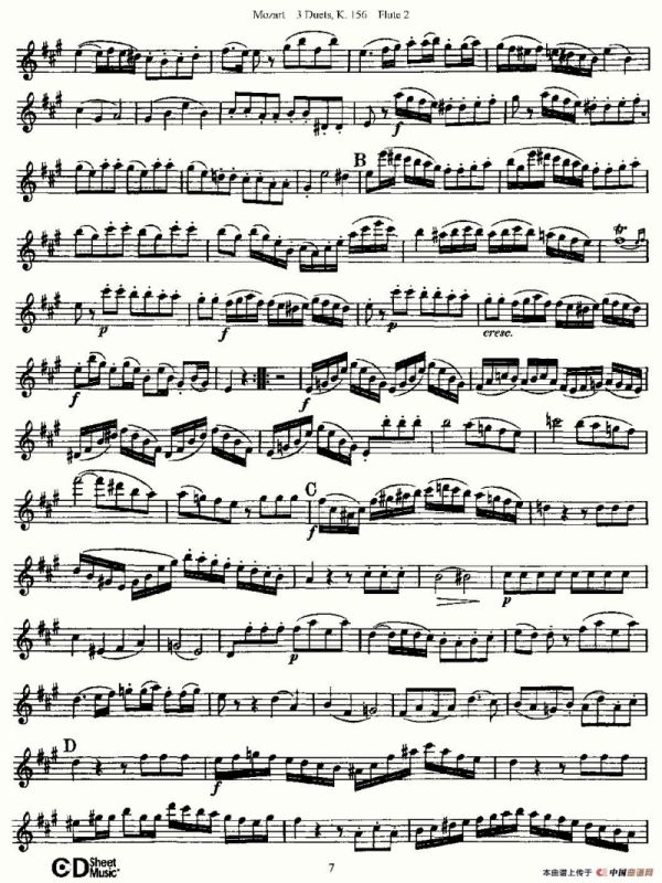 3 Duets K.156 之第二长笛（二重奏三首 K156号）