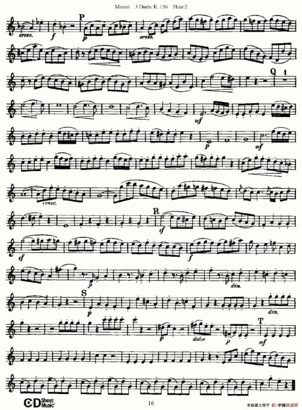 3 Duets K.156 之第二长笛（二重奏三首 K156号）