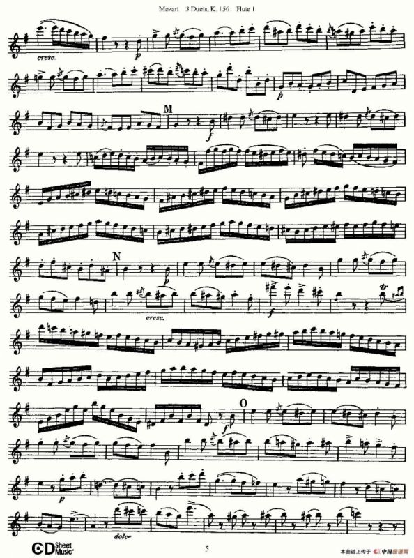 3 Duets K.156 之第一长笛（二重奏三首 K156号）