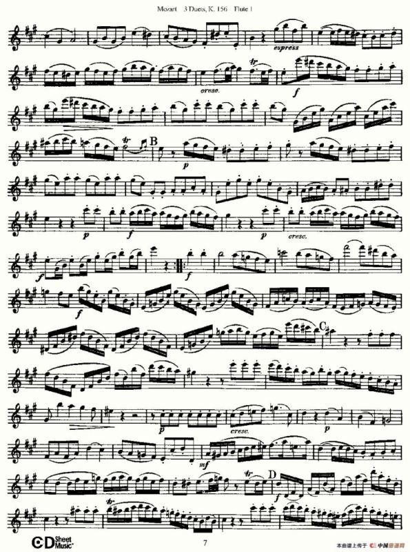 3 Duets K.156 之第一长笛（二重奏三首 K156号）