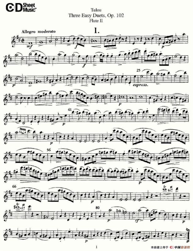 Three Easy Duets,Op.102 之第二长笛（三首简易重奏曲作品102号）