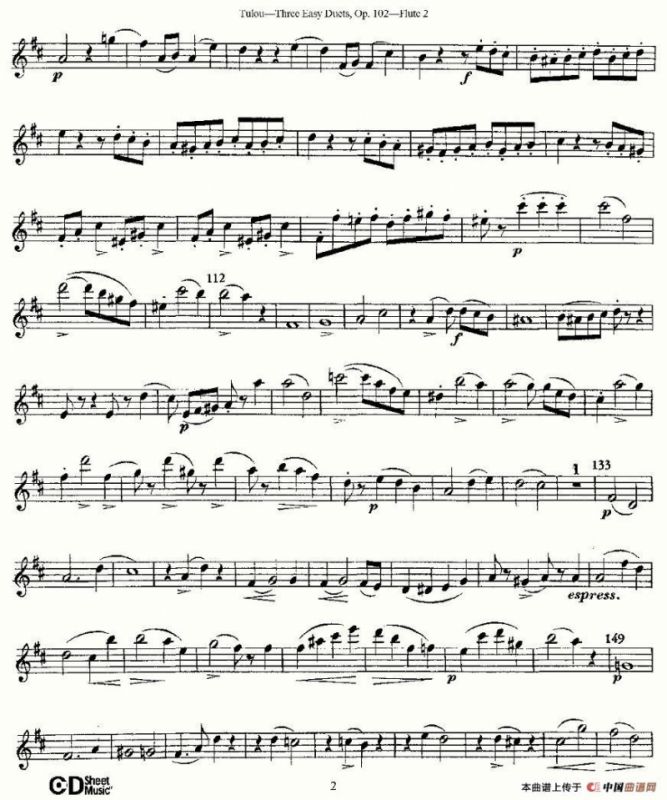 Three Easy Duets,Op.102 之第二长笛（三首简易重奏曲作品102号）