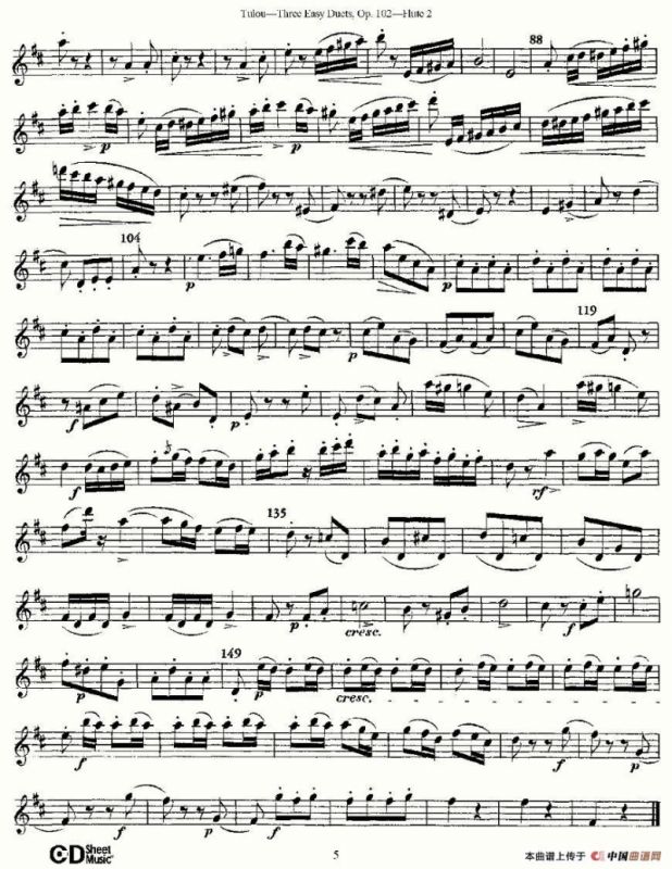 Three Easy Duets,Op.102 之第二长笛（三首简易重奏曲作品102号）