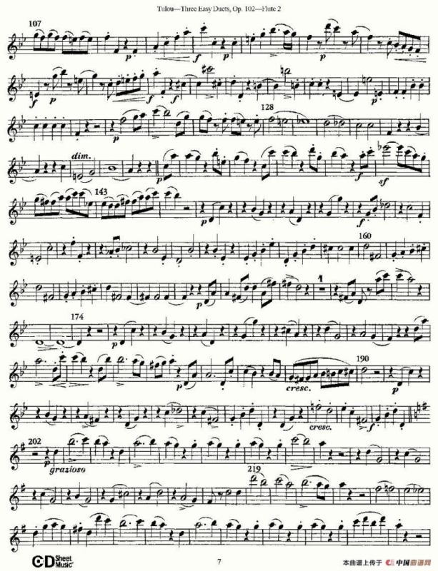 Three Easy Duets,Op.102 之第二长笛（三首简易重奏曲作品102号）