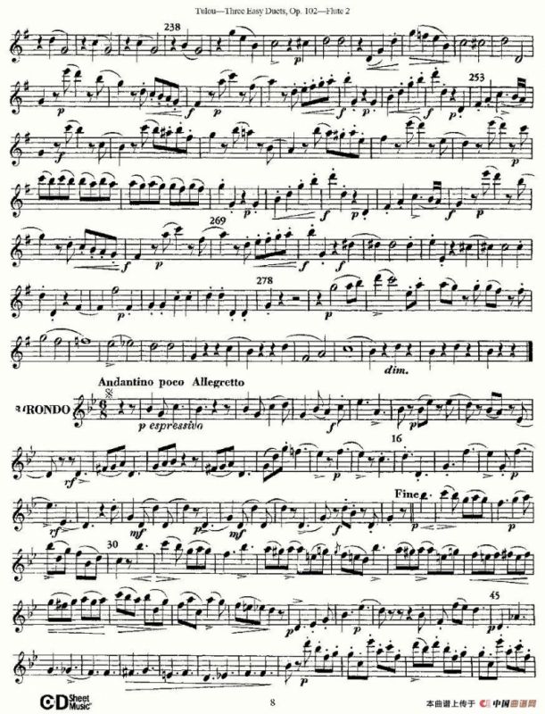 Three Easy Duets,Op.102 之第二长笛（三首简易重奏曲作品102号）