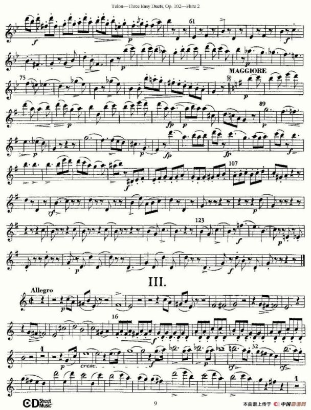 Three Easy Duets,Op.102 之第二长笛（三首简易重奏曲作品102号）