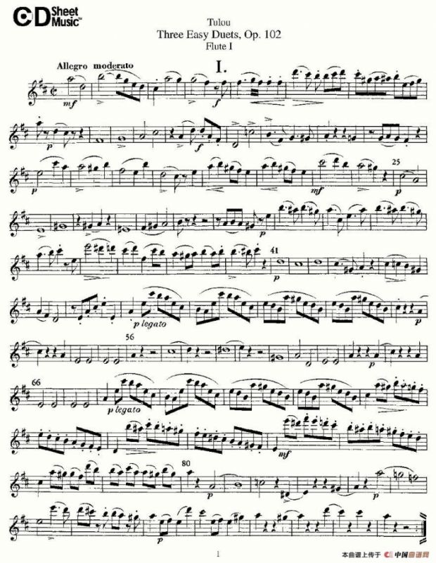 Three Easy Duets,Op.102 之第一长笛（三首简易重奏曲作品102号）