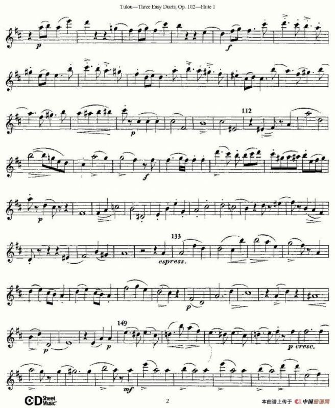 Three Easy Duets,Op.102 之第一长笛（三首简易重奏曲作品102号）