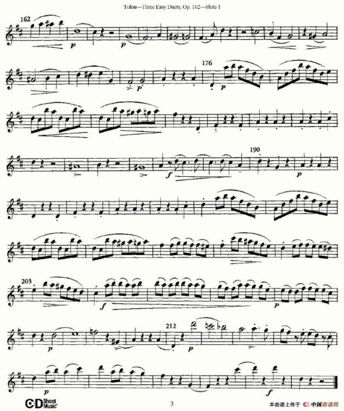 Three Easy Duets,Op.102 之第一长笛（三首简易重奏曲作品102号）
